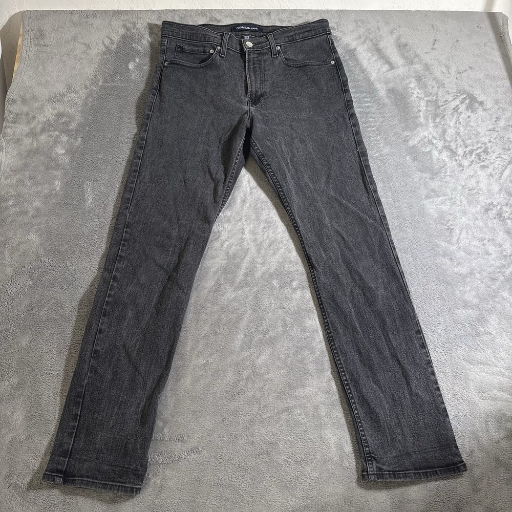Calvin Klein Jeans CKJ 035 Jeans Mens Straight Leg Mid Rise Denim 33x32 Dark